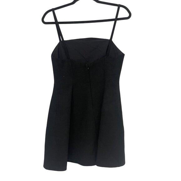 Massimo Dutti Womens Mini Dress Medium Black Beaded Prom Semi Wool 9210/954 NWT - Picture 4 of 16